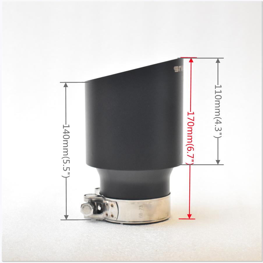 RE Car exhaust pipe frosted black slanted mouth, universal modification tip for automobiles
