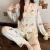 Imitation cotton ins style bow pajamas women's spring new fashion lazy long-sleeved loungewear two-piece set