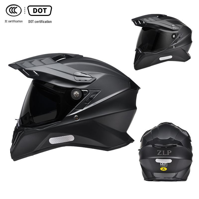 A-Class Unisex Motorcycle Helmet: Double Visor Full Face for Touring & Off-Road Use