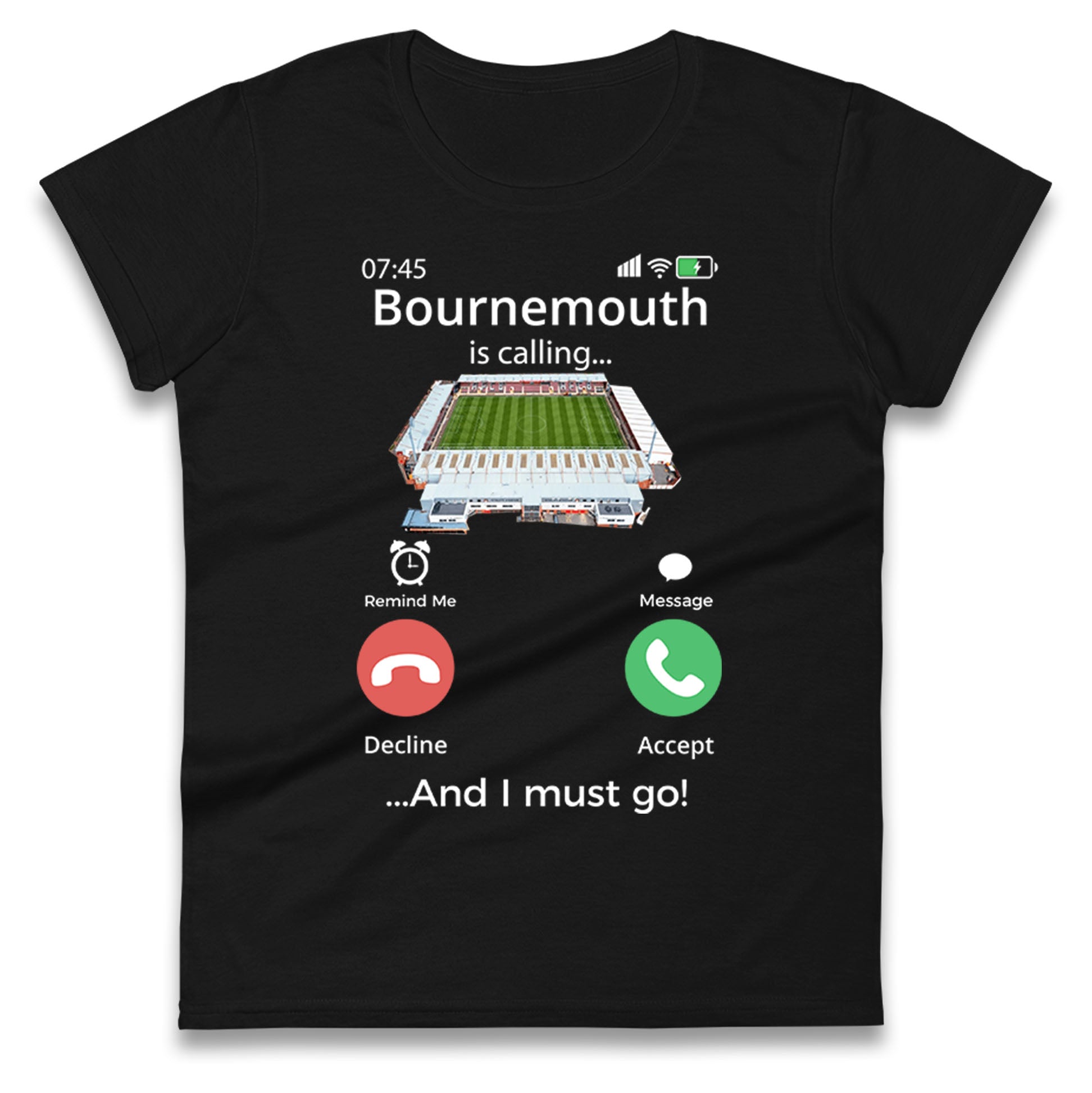 Bournemouth Football Womens T Shirt Mens Tops Tees Unisex Bournemouth Is Calling Top L