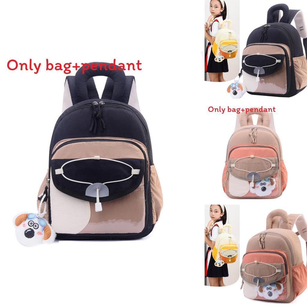 Childrens Simple Color Block Backpack With Oxford Material For Education And Outings