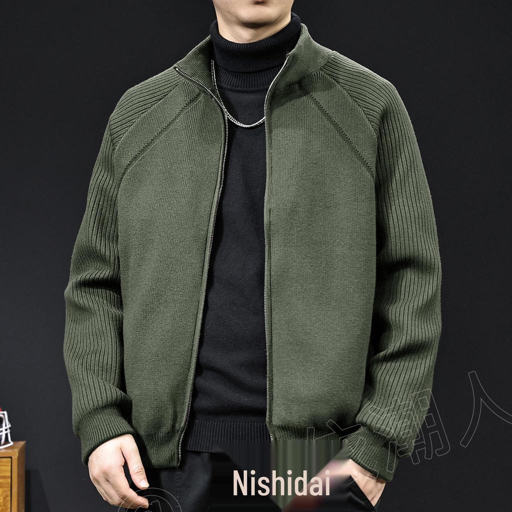 Herren High-Neck Weiße Daunenjacke: Strickmantel Pullover für Herbst/Winter 2025, Lässig und Übergröße.