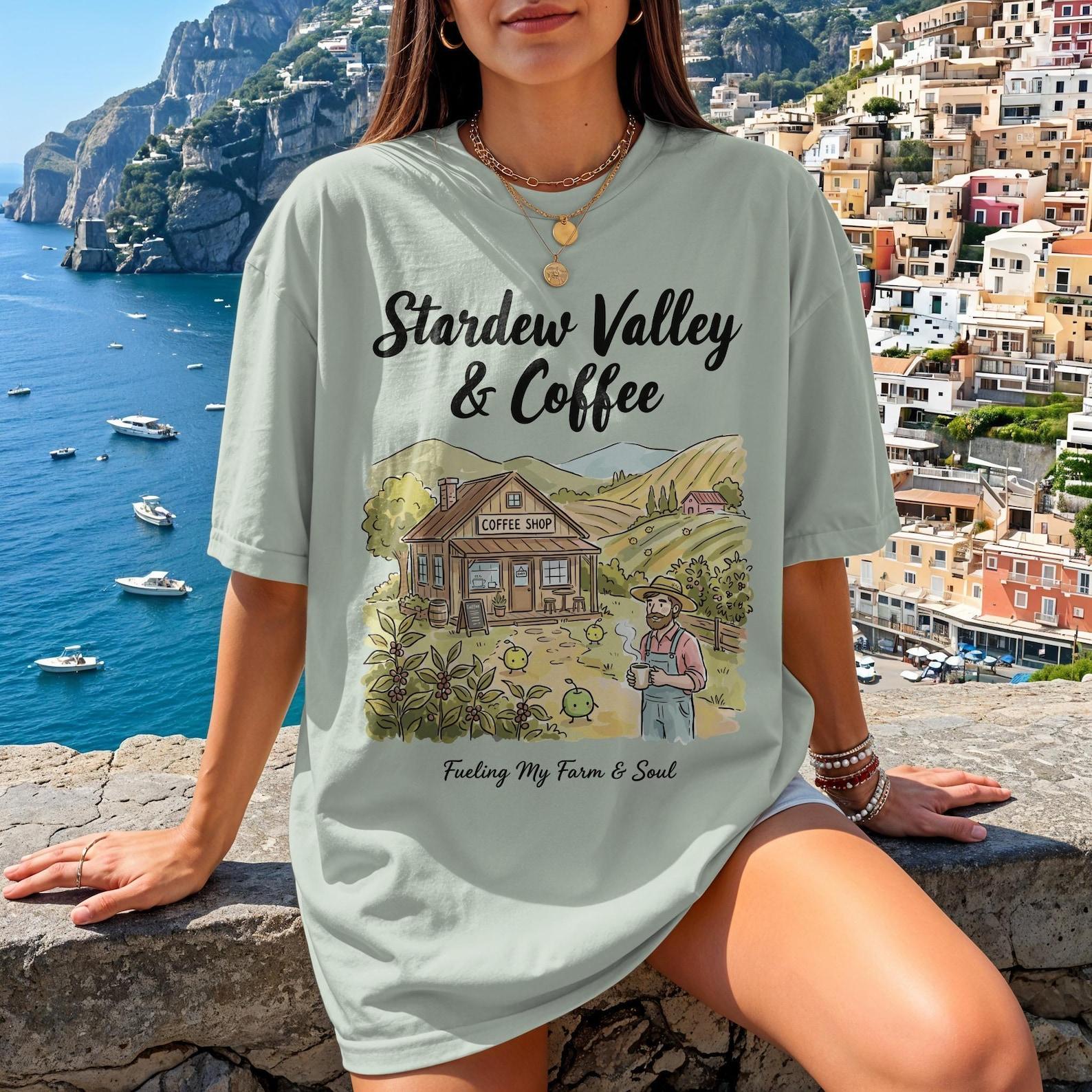 Stardew Valley Coffee Shop T Shirt T-shirt Junimo Cozy Games Gamer Gift Indie Video Game Stardew Art Pixel Art Shirt L