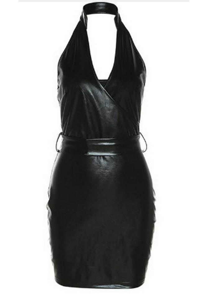 2023 European Style Women's Backless Slim Waist Belt Dress