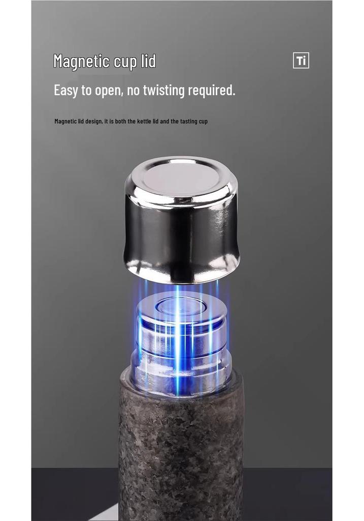 Jiuxiang Pure Titanium Magnetic Insulated Cup with Seamless Liner - Premium Gift for Men and Women
