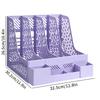 1pc Desktop File Organizer with 4 Compartments PP Material Detachable Space-Saving Office Supplies Document Sorting Storage Box