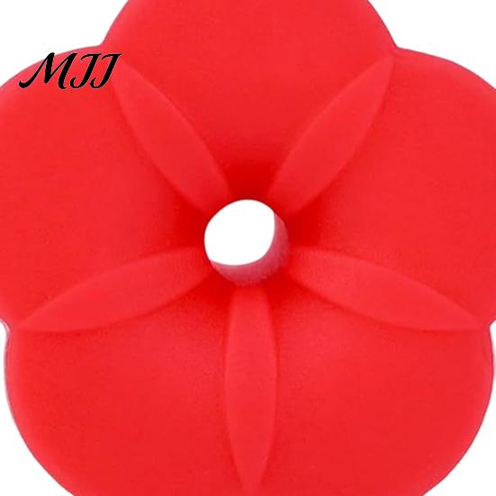 Elastic Hummingbird Feeder Nozzle 4PCS Replacement Parts, Simulated Red Flowers Shape, Universal Bright Attractor Fit Silicone Waterproof Bird
