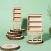 Wood Miniature Cabinet for 1/12 Scale Doll House Accessories Unpainted Organization Bookcase for Scene Display Decoration