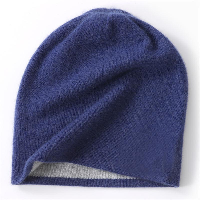 First-Line Seamless Cashmere Knit Hat: 2025 Autumn/Winter, Thick Double-Layer, Flat Ear Protection, Warm & Soft.