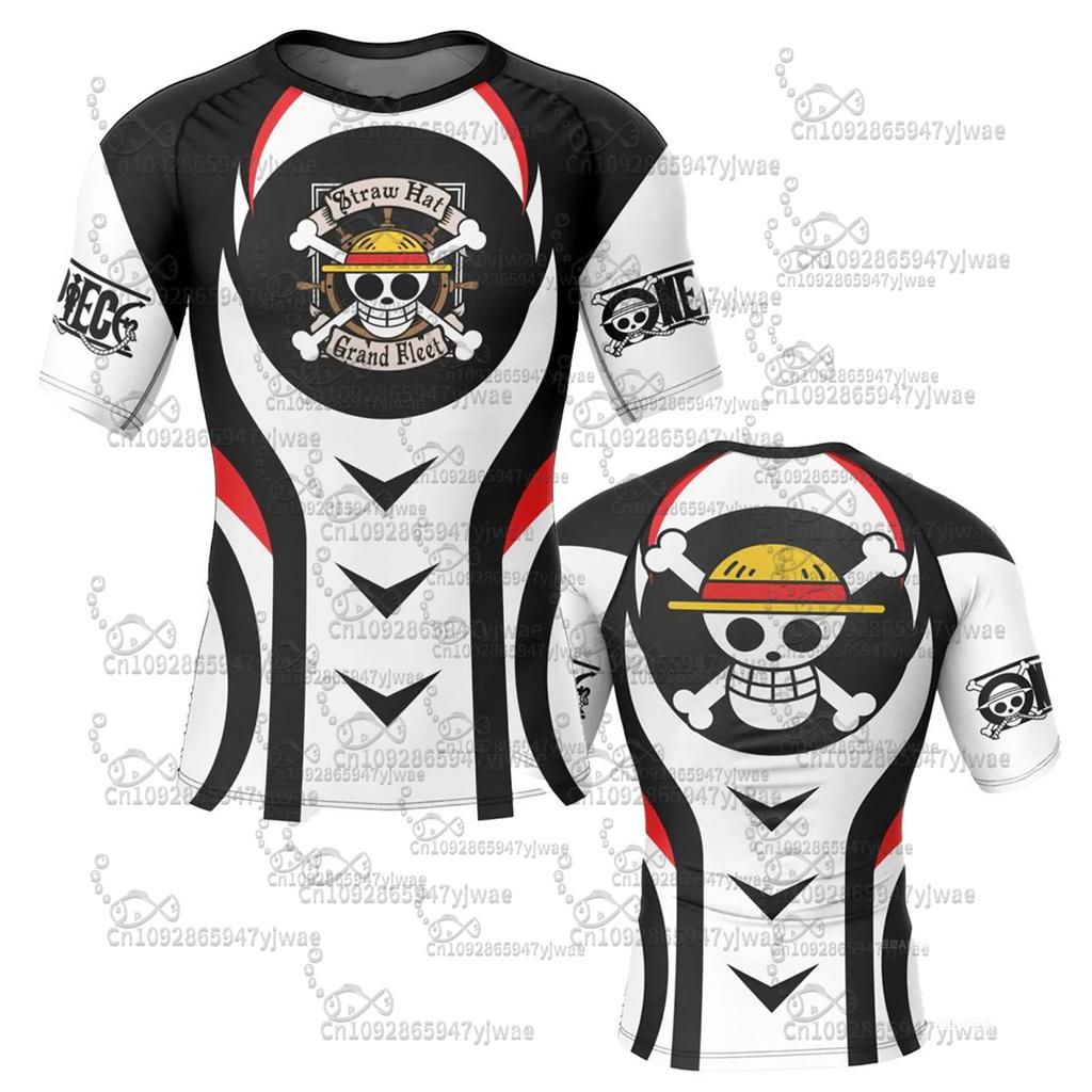 One Piece Luffy Straw Hat Premium Short Sleeve Cosplay Costume Fan Gift Summer Outdoor Sports Teec Adult T-Shirt