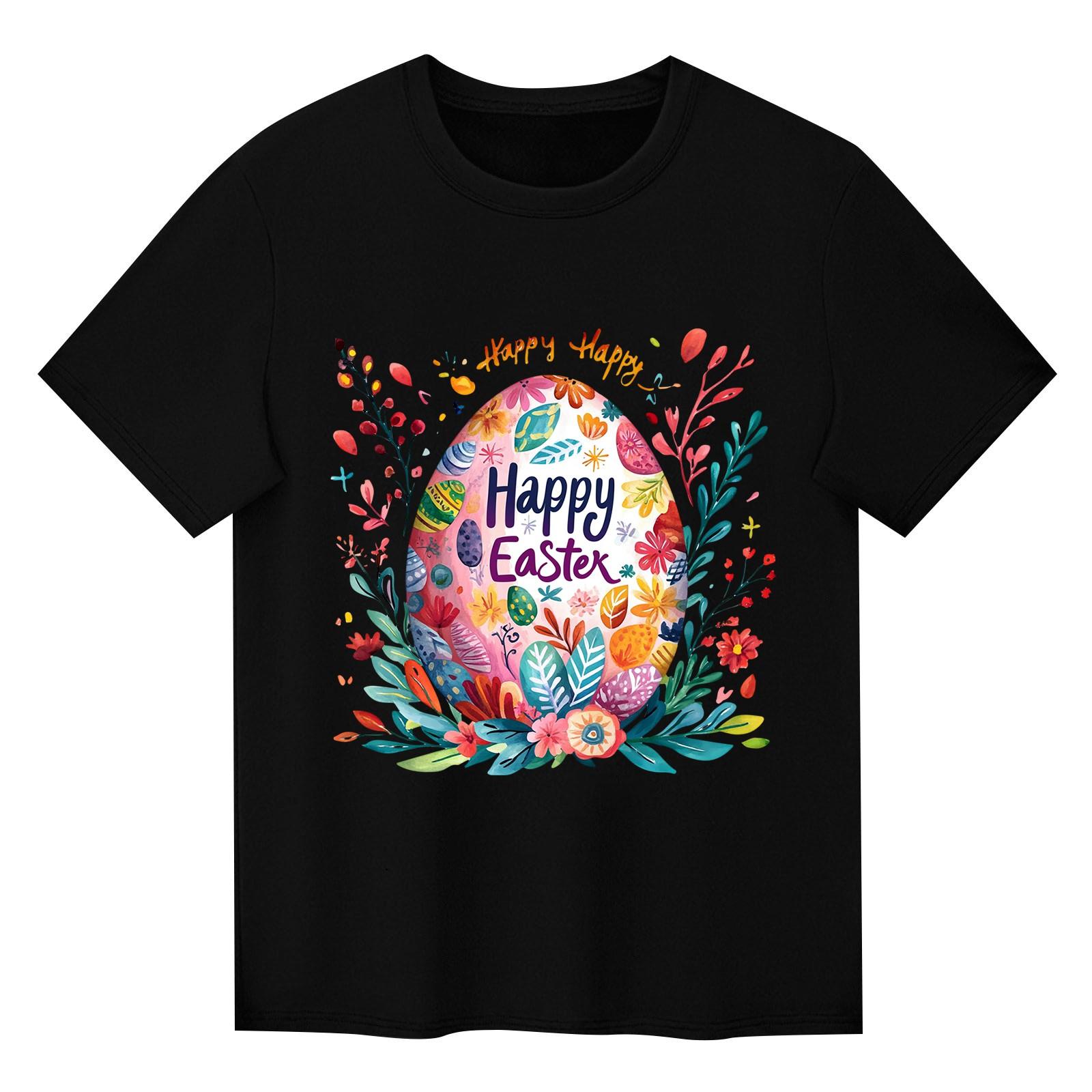 

Детский набивной короткий рукав круглый вырез повседневный удобный свободный легкий топ 150 чёрный