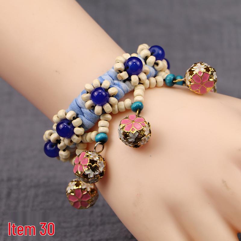 Yunnan Handgefertigtes Indigo Batik Baumwolle Leinen Armband