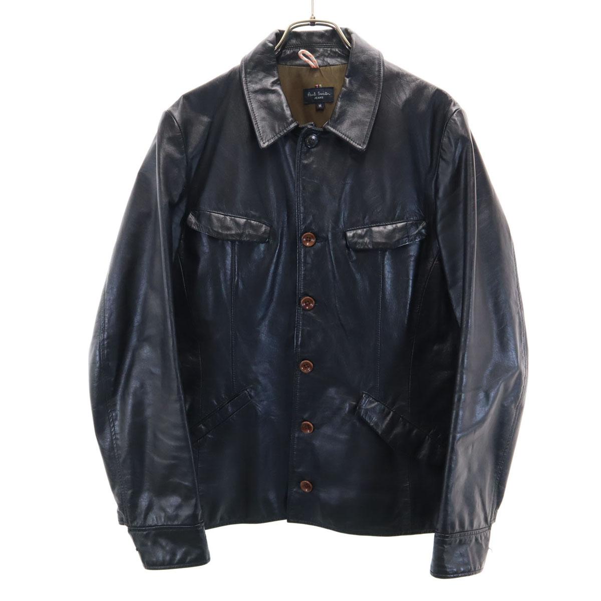 

Paul Smith JEANS leather jacket M black Men s Used