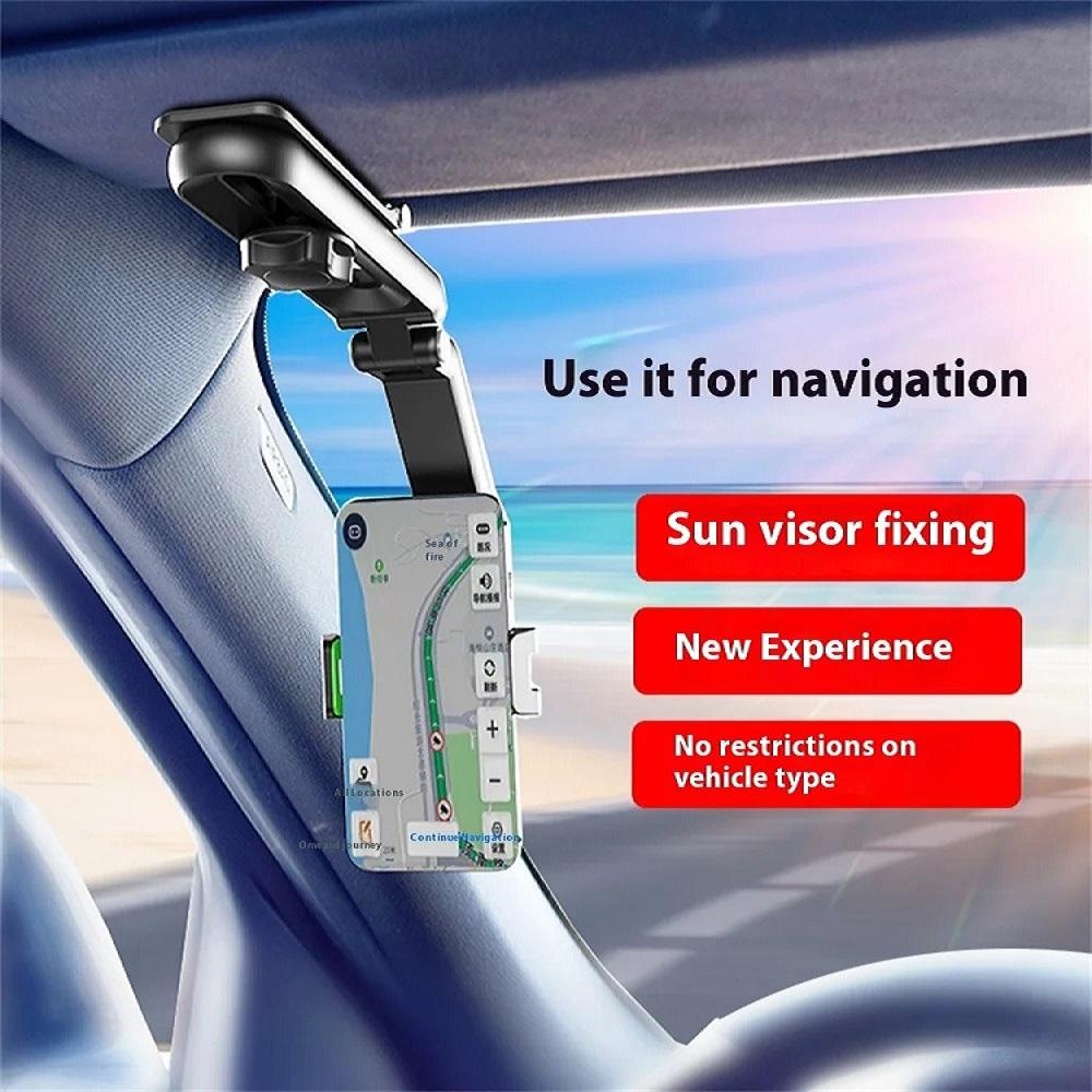 360° Rotating Phone Holder Universal Car Cell Phone Holder Multifunctional Hands Free Sun Visor Phone Holder for Car