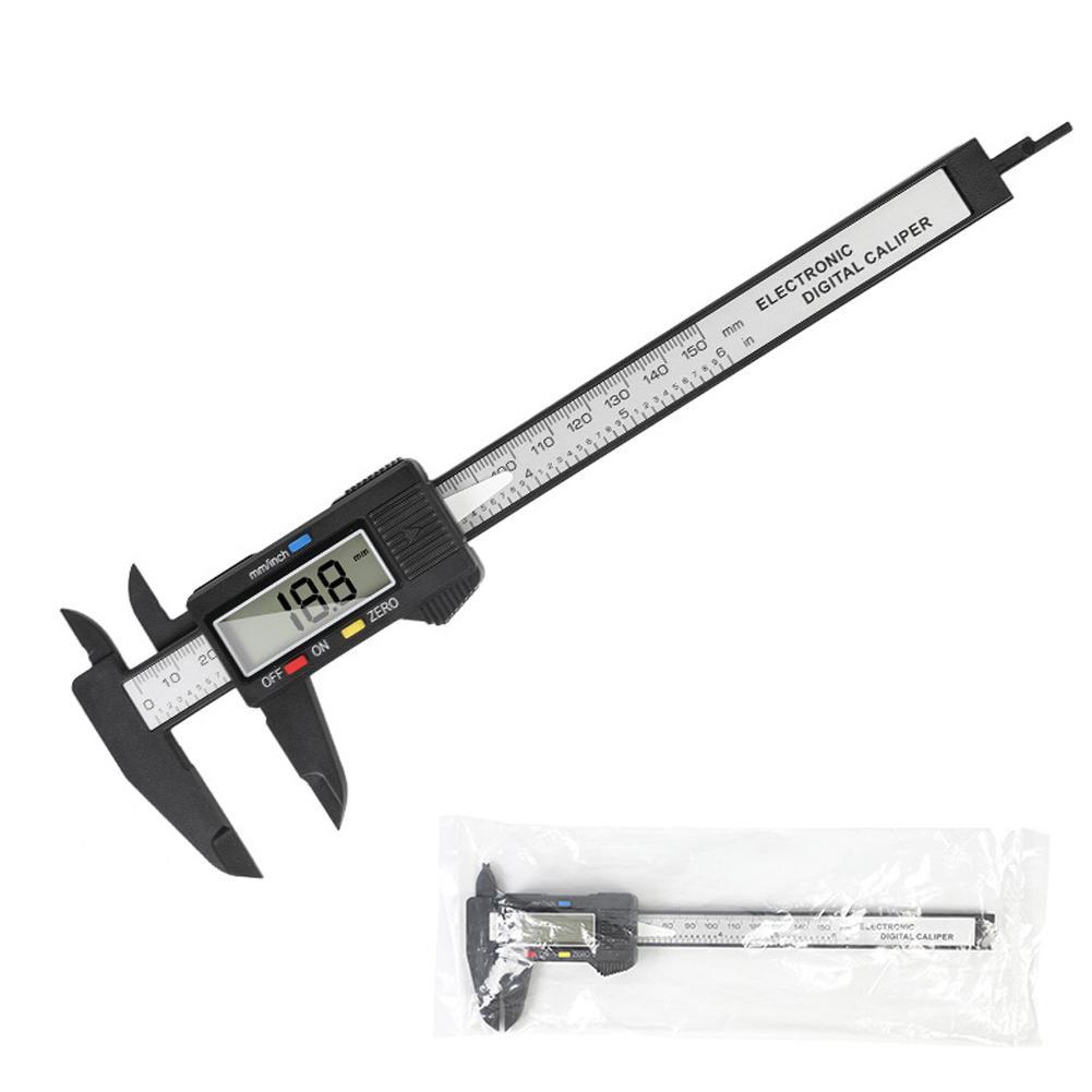 

Цифровой штангенциркуль 100 мм 150 мм ЖК-дисплей Прецизионный измерительный инструмент Пластиковая линейка из углеродного волокна Для ювелирных изделий Студенческий