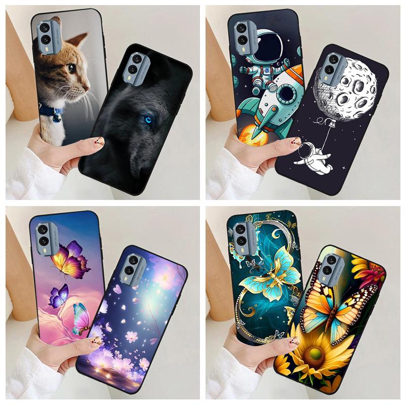 For Nokia X20 X10 Case Astronaut Black Silicon Soft TPU Phone Cases for Nokia X30 C10 C20 G10 G20 Protective Back Shells Coque