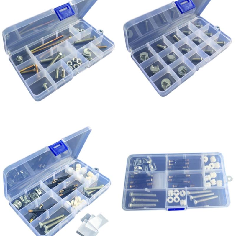 1/3 Stück Praktische Kunststoff-Aufbewahrungsbox mit Fächern 24 Fächer Teile-Organizer-Box Schmuckperlen Schraubenhalter-Etui Display-Behälter