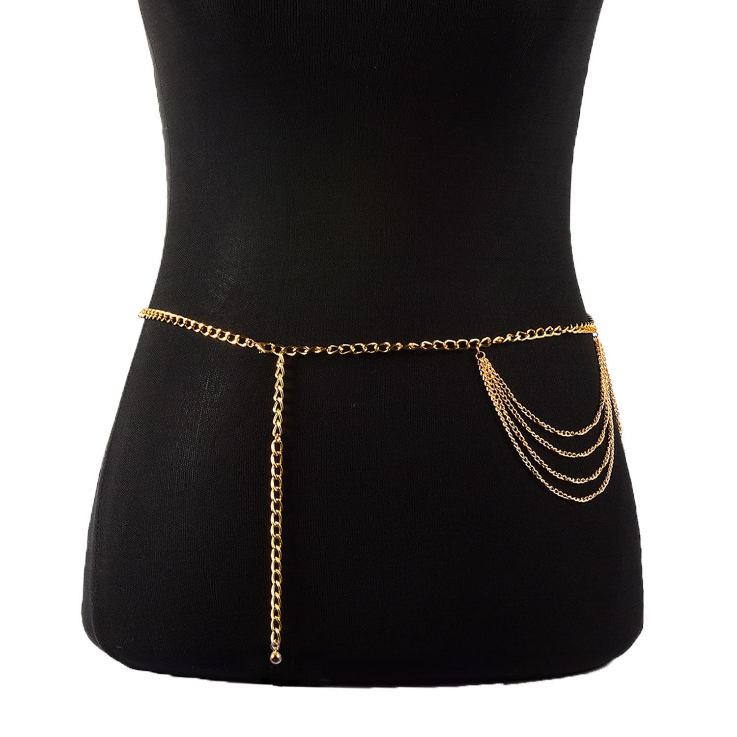 

Accessories, Bohemian Metal Chain Body Chain, Retro Punk Club Sexy Waist Chain золотой