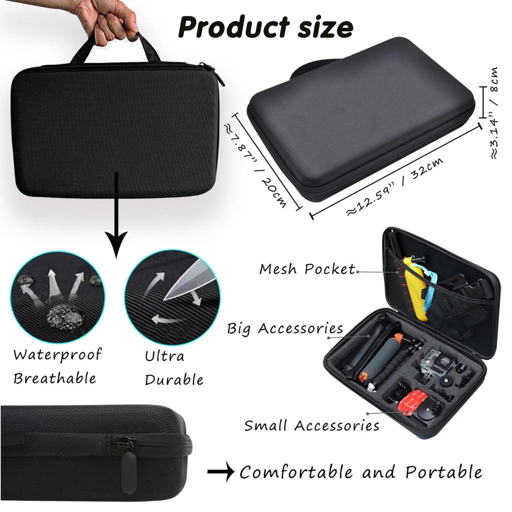 50 In 1 Action Camera Accessory Kit For Gopro Hero 11/10/9/8/7/6/5/4 Gopro Max Fusion Insta360 Akaso Dji Osmo Action Cameras