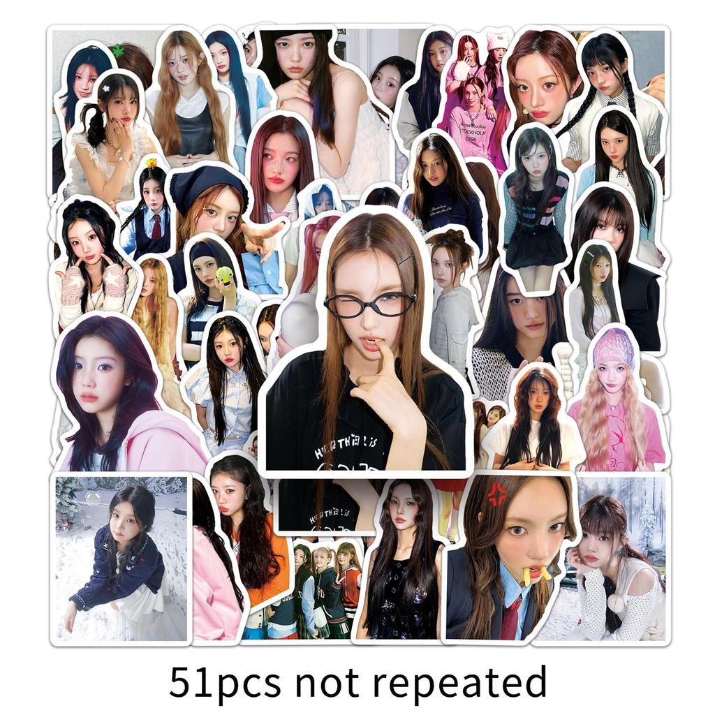 51 ILLIT Graffiti Stickers: Personalized Korean Girl Group Minju Decor for Water Bottles & Phone Cases