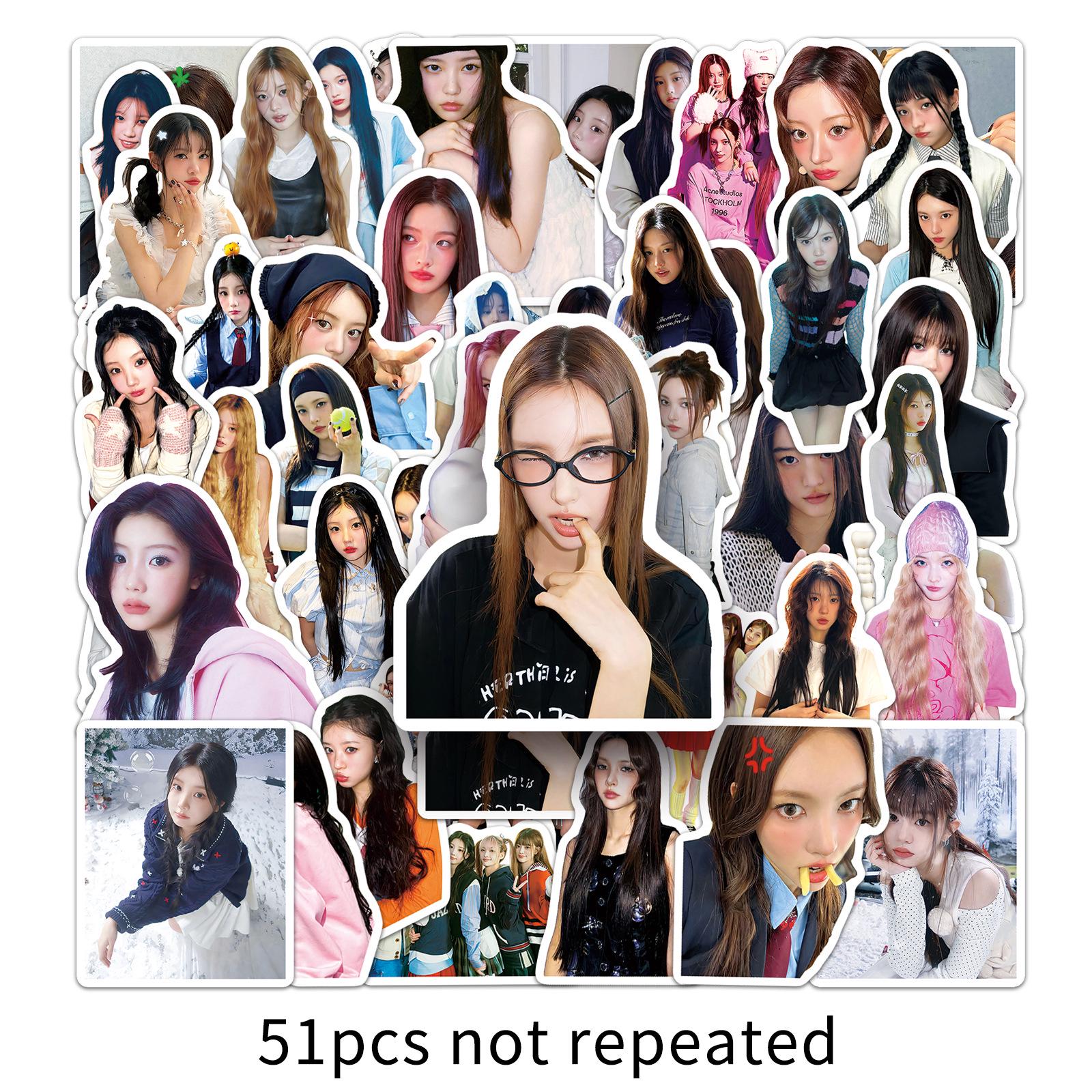 51 ILLIT K-pop Member Stickers: Star Merchandise for Phone, Diary, and Storage Box Decor.