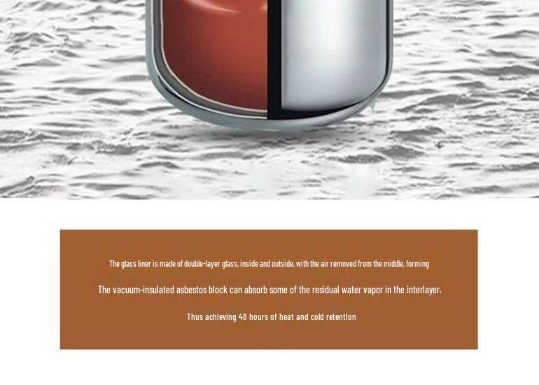 Large Capacity Stainless Steel Thermos Flask with Double Layer Insulation and Glass Liner