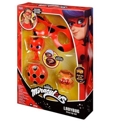 Ladybug Costume - Mask Yoyo Mirror Earrings Kwami Tikki - BANDAI - Miraculous Ladybug - Transformation Set