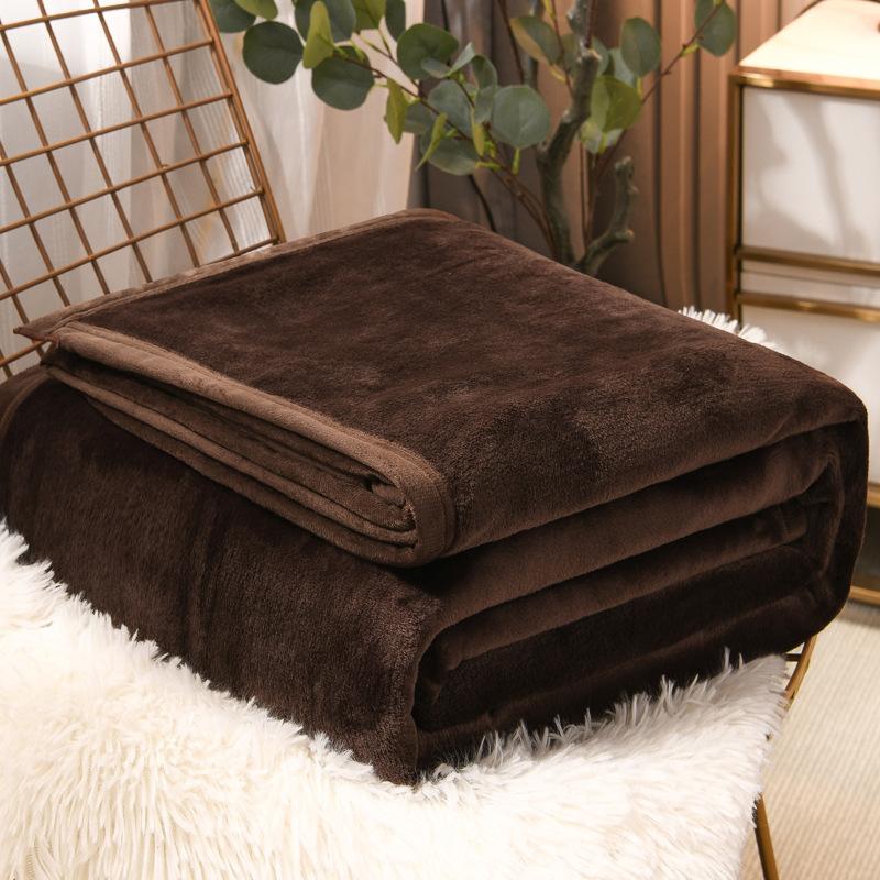 Nordic Soft Solid Color Flannel Blanket Multifunctional Comfort Colorfast Towel Quilt Four Seasons Sofa Blanket for Office Nap