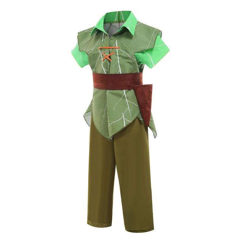 Green Elf Peter Pan Costume, Christmas Children's Party Boy Costume