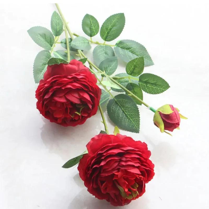 European Style Artificial Peony Flower Bouquet for Home Garden Living Room Party Decorations Wedding Party Supplies Fake Flowers