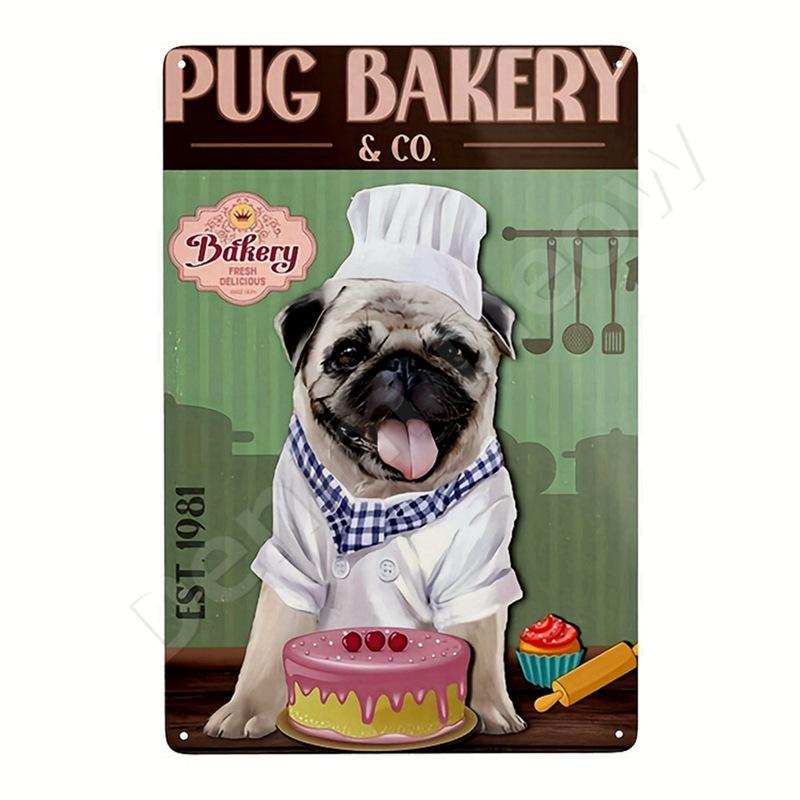 Dachshund Metal Tin Sign, Doberman Dog, Retro Art, Yorkie, Funny Pet Poster, Cafe, Kitchen, Home, Wall Decoration, Plaque Gif