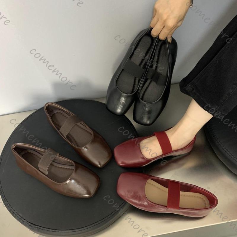Comemore Soft Sole Single Shoes Temperament Ballet Flat Mary Jane Women's Shoe 2025 Spring Autumn Casual Versatile Slip on Flats