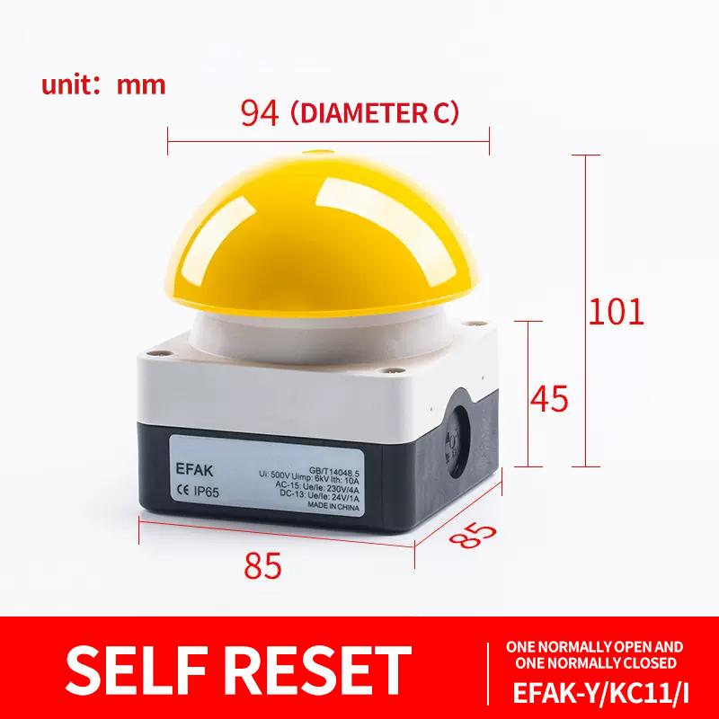 

1/5/20Pcs Mushroom Button Self-Rest Switch Ball Pedal Hand Clap Judges Clap Light Trigger Button Waterproof Game Answer Buzzer (as the picture,1NO-2NC&1 Pcs)