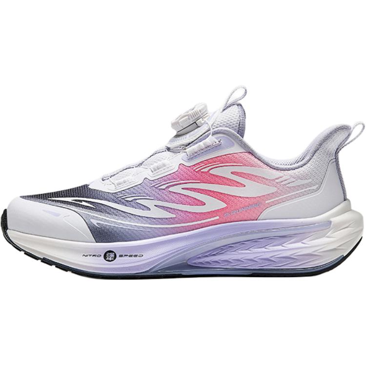 Anta Kids Mesh Hailang GS3 Fashion Fitness Test Lightweight Shock Absorption Low Top Running Shoes Kids Running Shoes White Pink 322445516-3