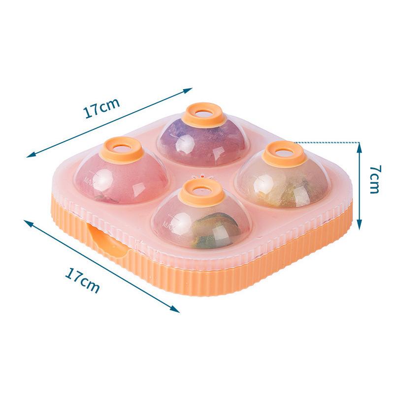 

4 сетки для изготовления ледяных шаров большого диаметра 6,5 см, большая форма для ледяных шаров, лоток для виски, инструменты для коктейльного бара, пищевая форма для льда для холодных напитков оранжевый