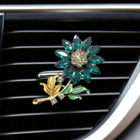 Flower Air Freshener Car Clip Universal Simple Installation Bling Faux