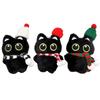 1Pc Cartoon Christmas Plush Black Cat Keychain Backpack Hanging Decoration Kawaii Soft Stuffed Doll Toy Bag Pendant Couples Gift