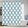 Teal Geometric Shower Curtain Modern Abstract Waterproof Bathroom Decor Set Vintage Style Washable Fabric Backdrop
