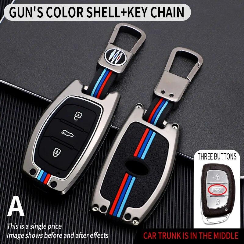 Zinc Alloy Car Fob Key Case Cover For Hyundai Tucson Creta Ix25 Ix35 I10 I20 Ix20 HB20 Elantra Sonata 2015 2016 2017 2018