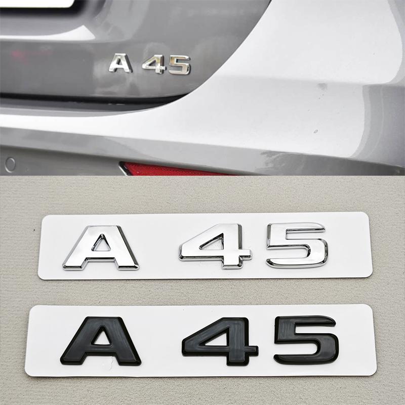 3D ABS Car Letters A45S A45 Logo Rear Trunk Badge Emblem Decals For Mercedes Benz AMG A45 A45S Car Sticker Auto Accessories