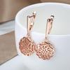 New Trendy  Rose Gold Drop Earrings For Women Unusual Hollow Flower Big Earrings Fashion Ethnic Bride Wedding Jewelry
