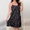 Plus Size XL-5XL Floral Printing Sleeveless Women Sling Nightgown Sexy O Neck Summer Sleepwear Female Nightwear Homwear Clothing