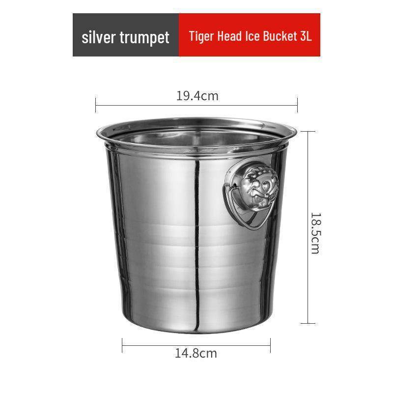 Stainless Steel Gold Ice Bucket with Creative Handle for Champagne, Beer, and Wine