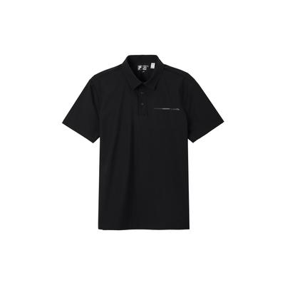 Solid Color Breathable Casual Polo Shirt Men Tops Black F11M327107FBK