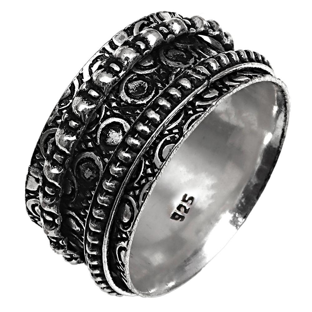 Silver Spinner Ring For Women Four Spinner Ring Fidget Silver Jewelry Ring"10"