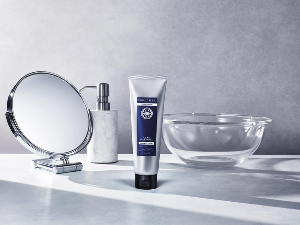 Proud Men Clay Face Wash Net Set with This clay face wash creates dense foam and combats pores and & (120g) Micro-Foaming Net. men's blackheads.