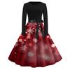 Women's Casual Fashion Round Neck Long Sleeve Christmas Printed Party Vintage Long Dresses