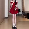 French One-word Shoulder Dress Children's Summer New Models Are Popular This Year, Beautiful Fluffy Bud Skirt