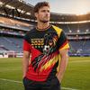 Soccer Fan Apparel Men Fans T-shirt, German Team Football T-Shirt, 2026 World Game Day Shirt Tournament Cheer Tee, Stylish for Stadium Sweat-wicking