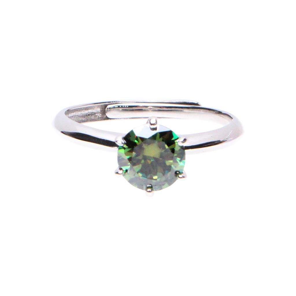 Bien Vetu Green Moissanite Ring 1 Carat Simple Prongs 122